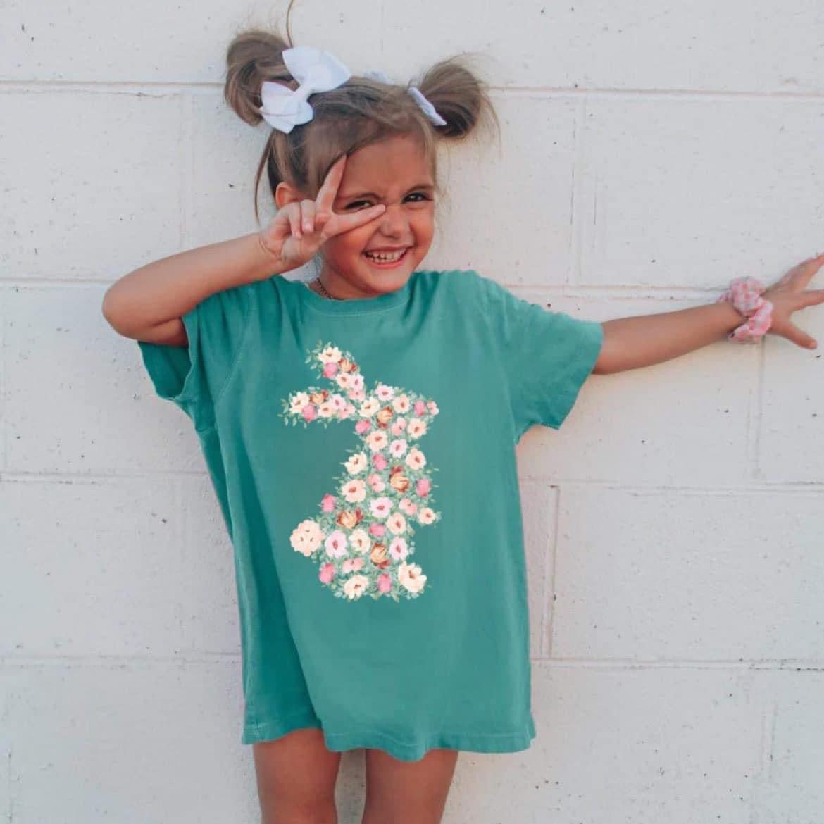 Floral Bunny infant toddler and child