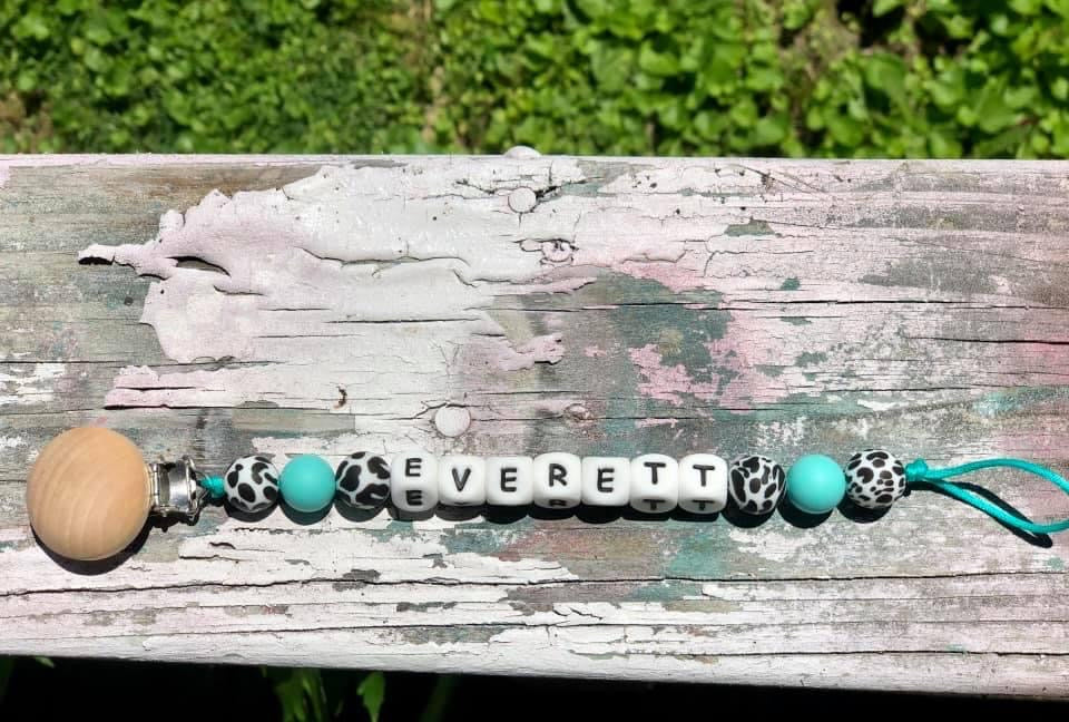 Cow print Pacifier Clip