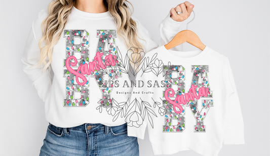Glitter Santa Baby infant toddler and child
