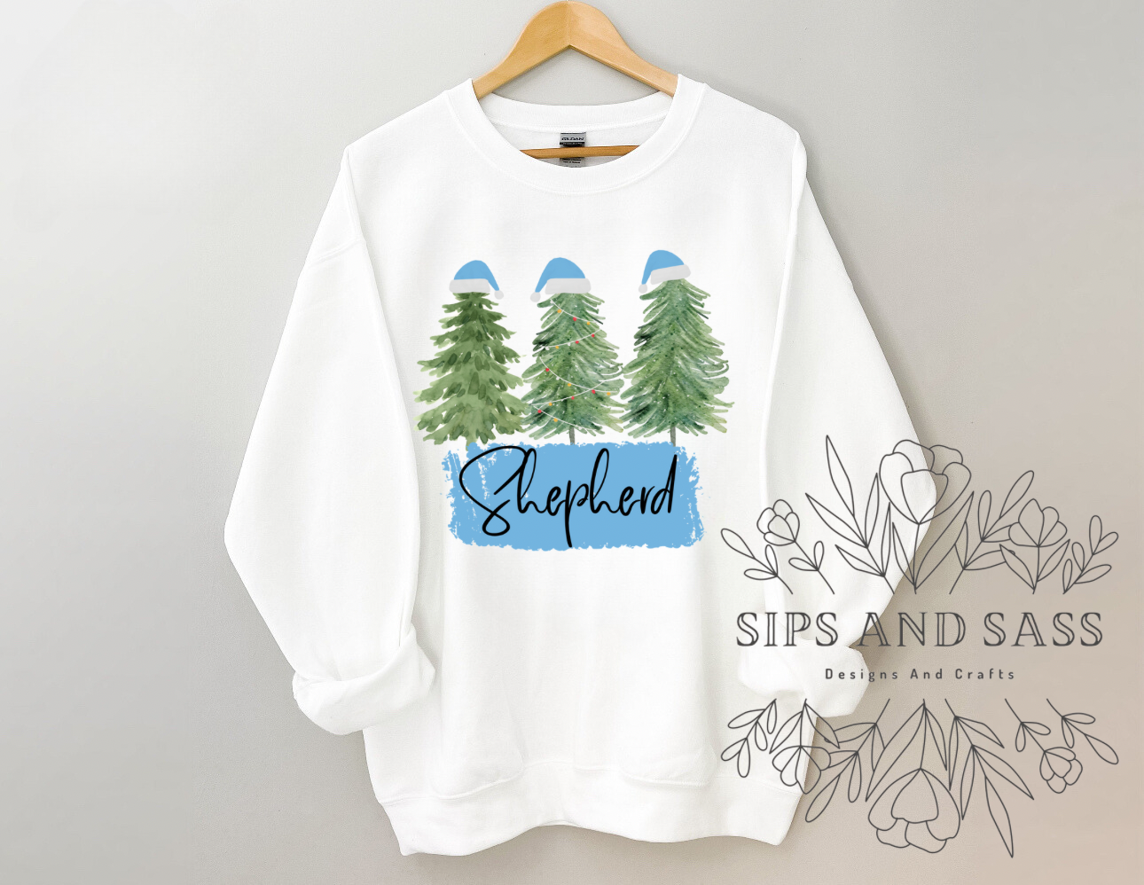 Baby blue Christmas trees