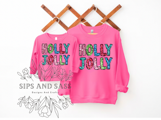 Glitter Holly Jolly infant toddler and child