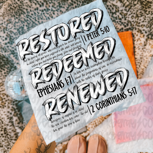 Restored Redeemed renewed