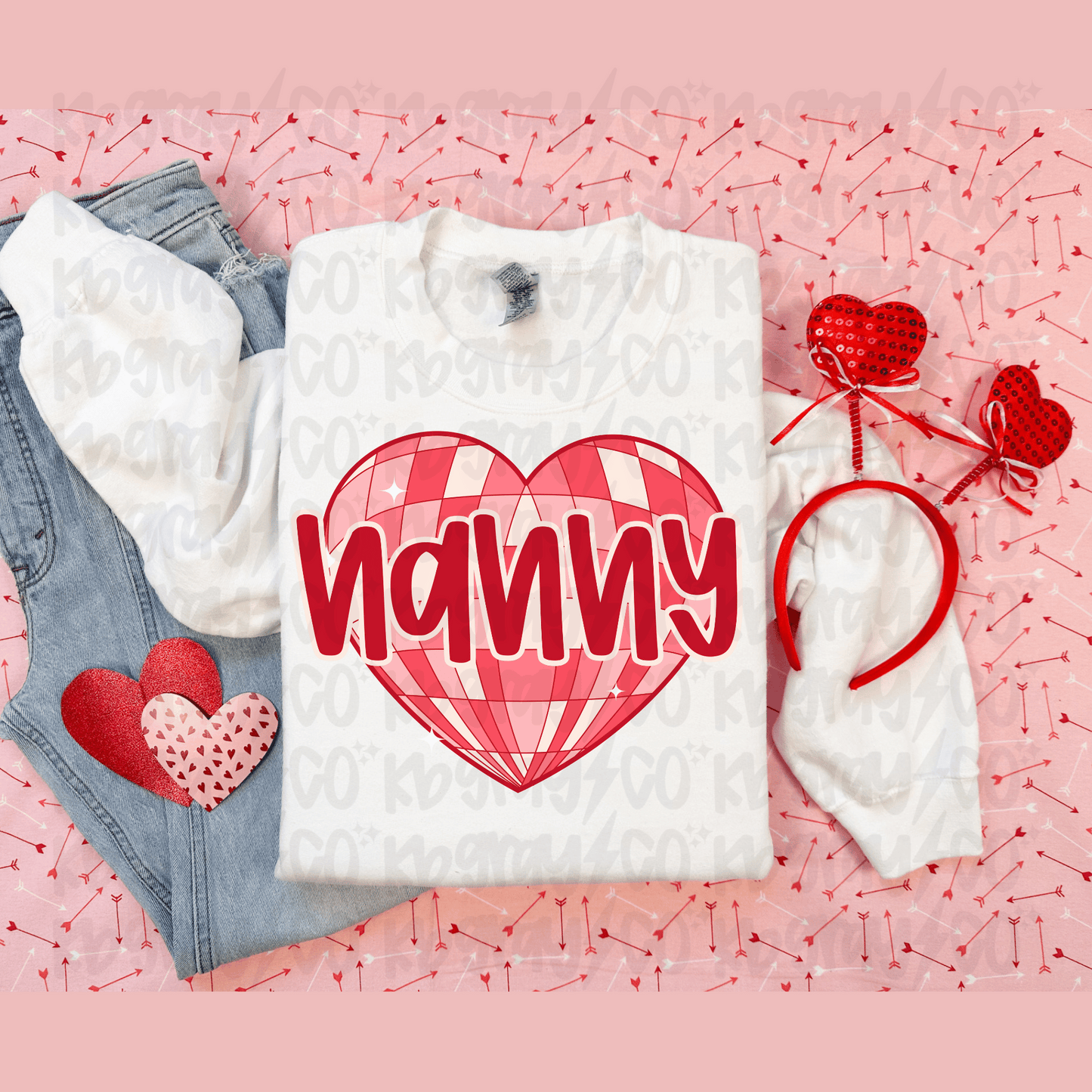 Custom name grandparent disco heart