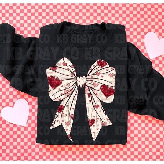 White heart bow