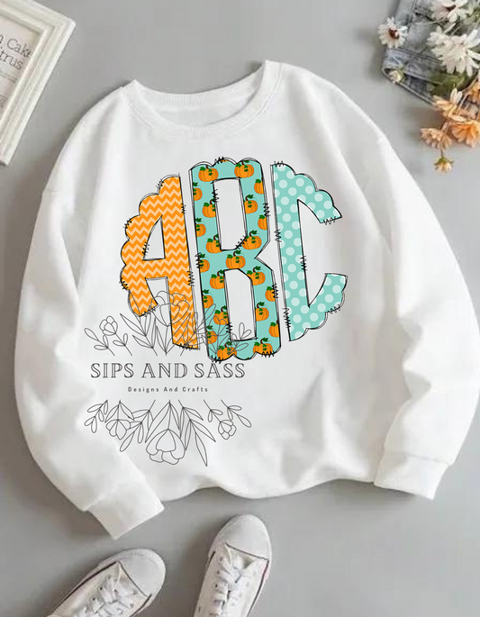 Fall/Thanksgiving monogram infant toddler and child