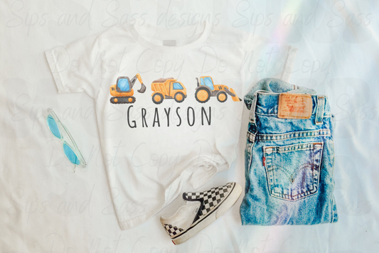Customizable Construction infant toddler and child