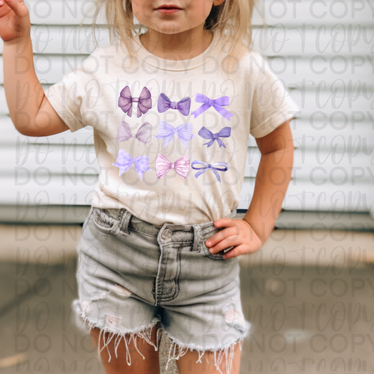 Purple Bow infant toddler and child