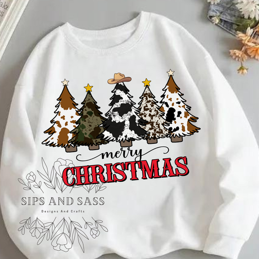 Merry Christmas Cow Print infant toddler and child