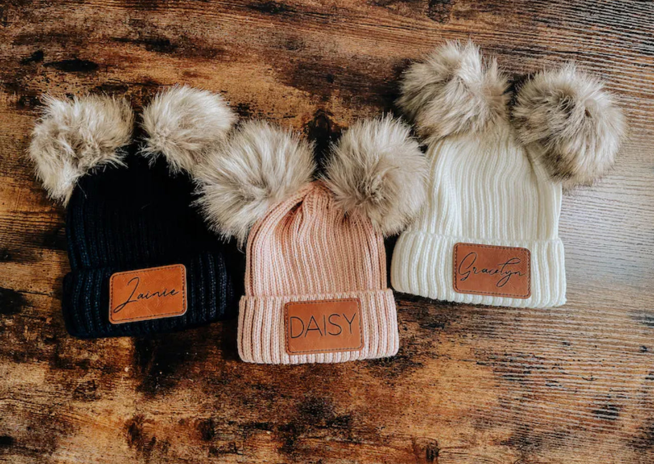 Customized Beanies Double Pom