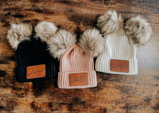 Customized Beanies Double Pom