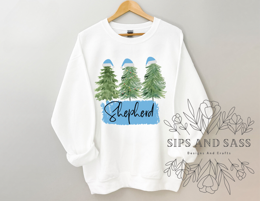 Baby blue Christmas trees