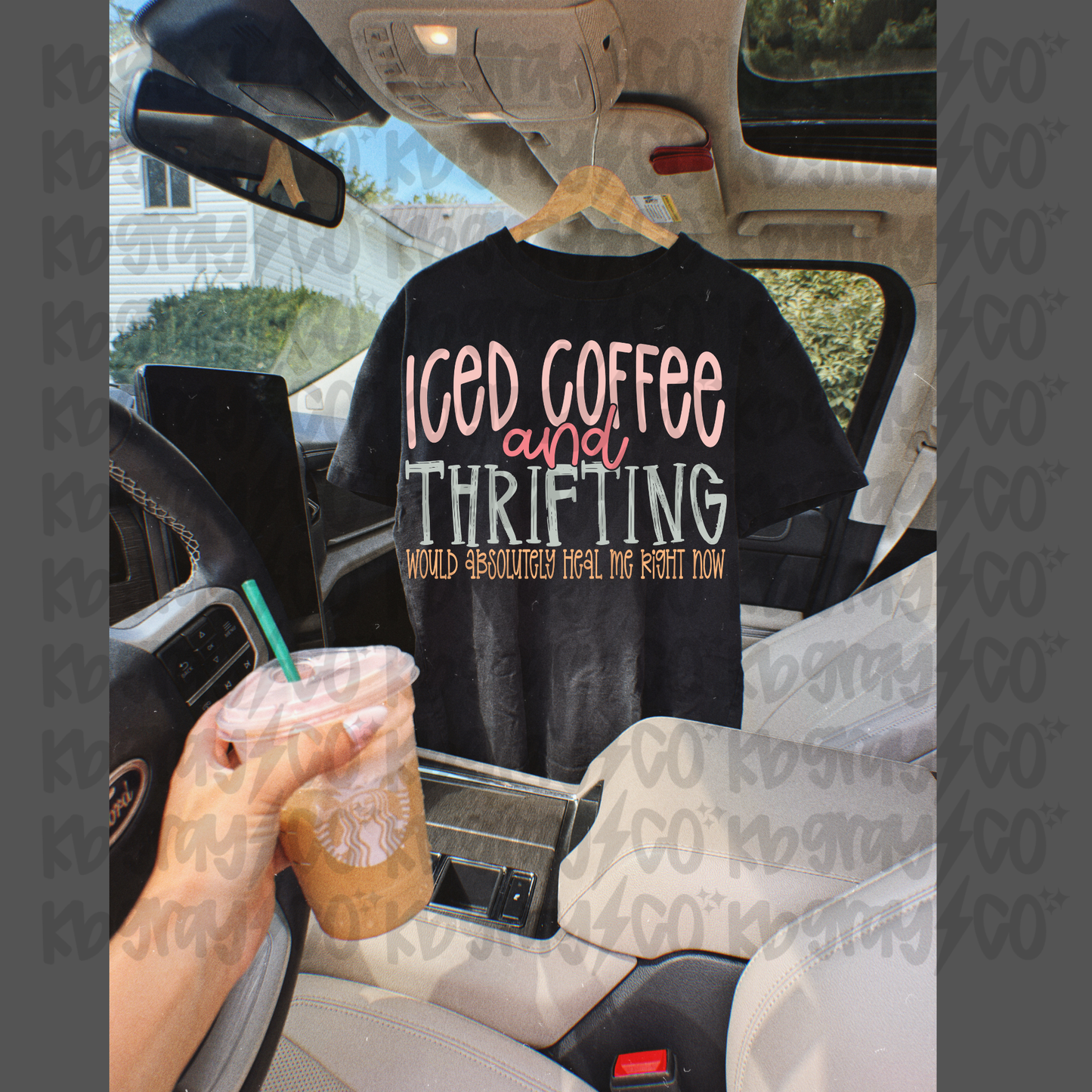 Iced coffee and thrifting