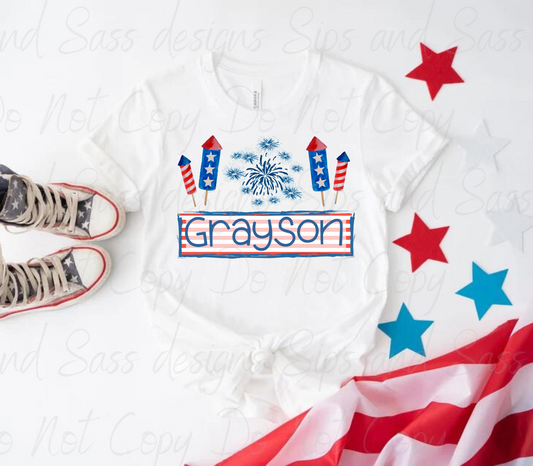 Customizable 4th of July infant toddler and child