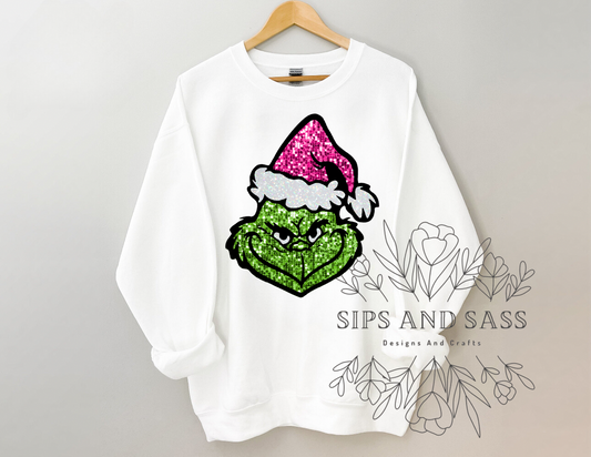 Pink Glitter Grinch Adult