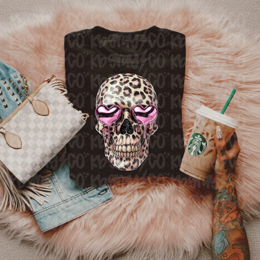 Edgy leopard print skull