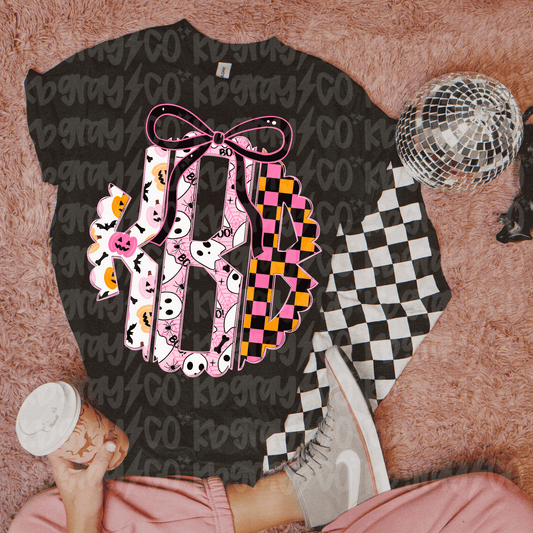 Custom Halloween Monogram - infant toddler and youth