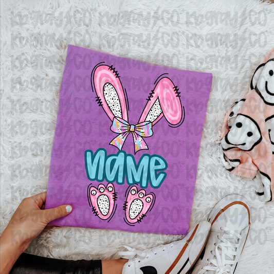 Custom Name Easter Bunny - infant toddler and youth