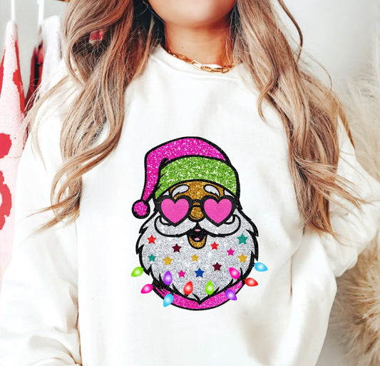 Retro Glitter Santa
