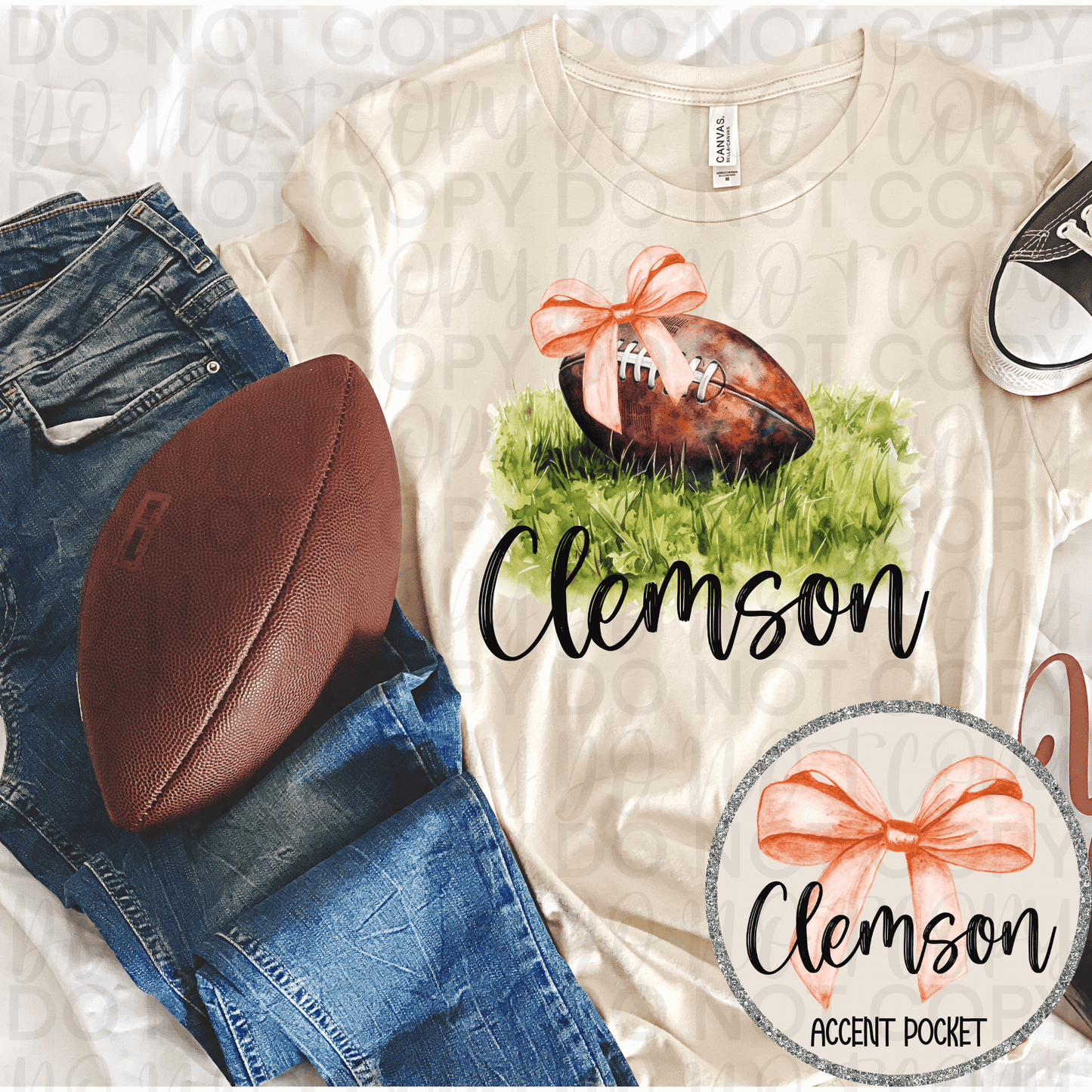 All state football with bow infant toddler and child