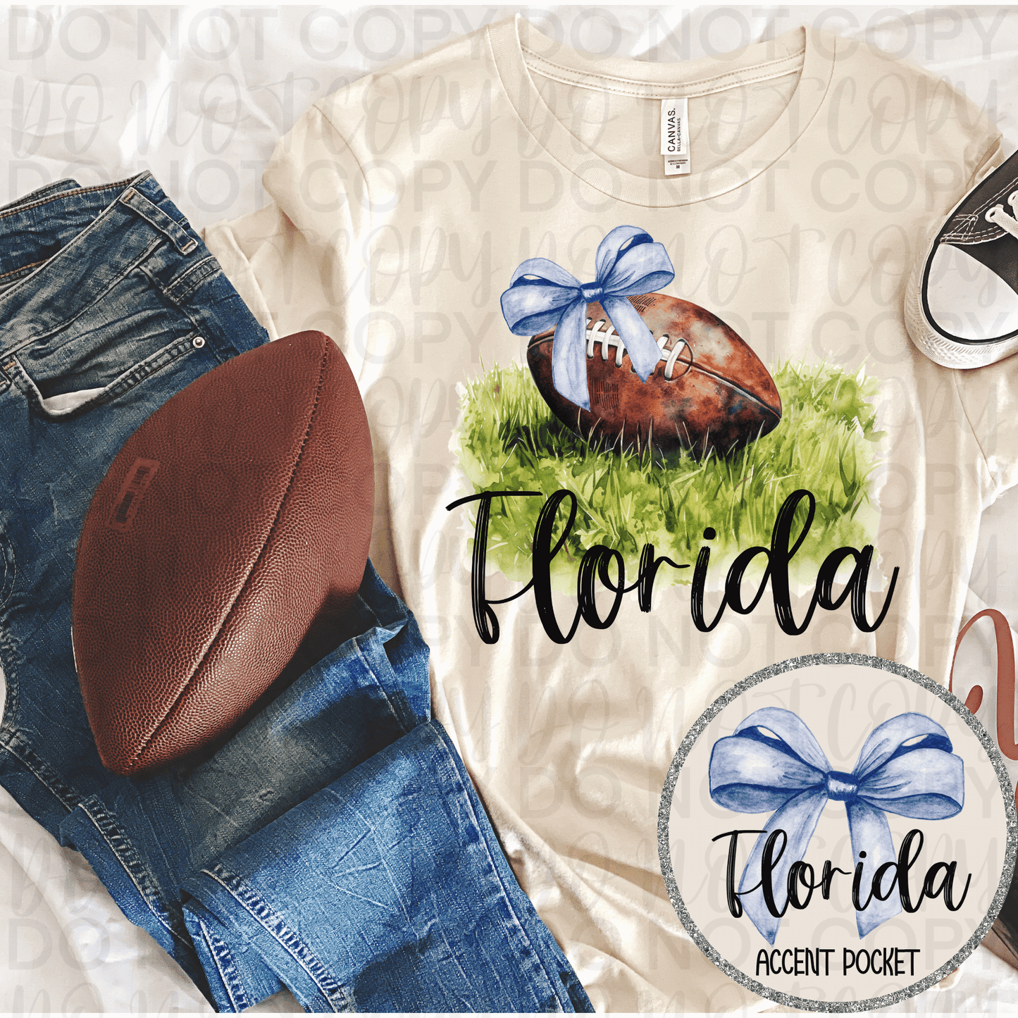 All state football with bow infant toddler and child