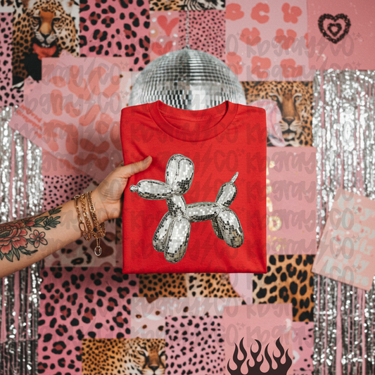 Balloon dog - disco ball