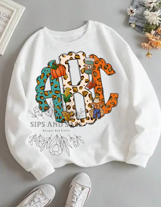 Fall/Thanksgiving monogram infant toddler and child