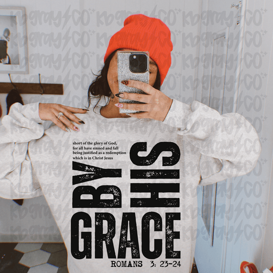 By his grace
