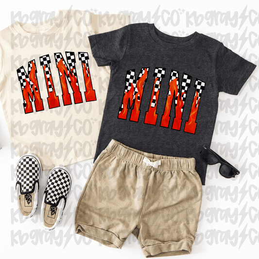Mini red flames - infant toddler and youth