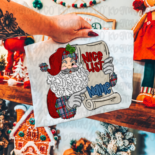 Custom Name Nice list - infant toddler and youth